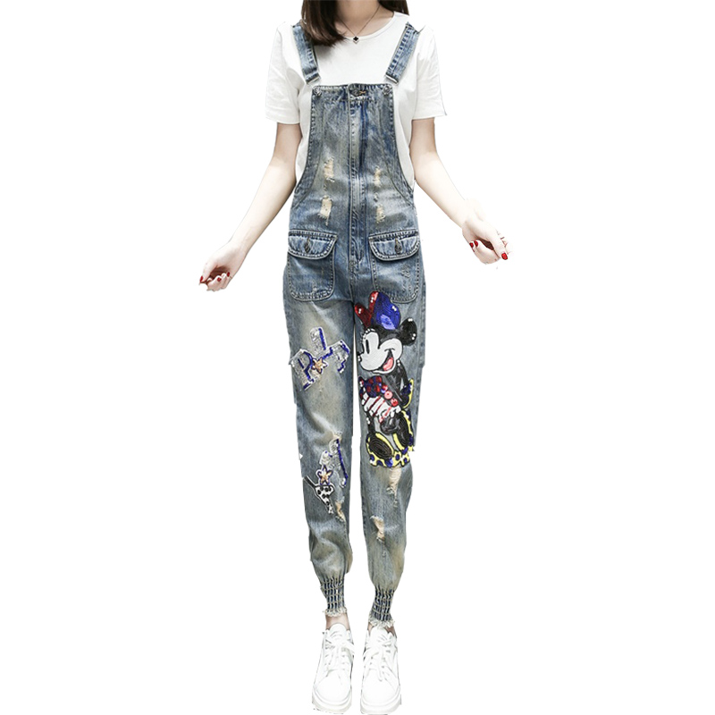 

Is Not Specified European Fashion Sequins Denim Overalls ShuHua45