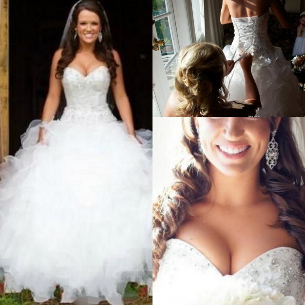 2020 chérie princesse robe de bal robes de mariée cristaux perlés robe de mariée formelle volants jupe à lacets dos robes de novia AL5979