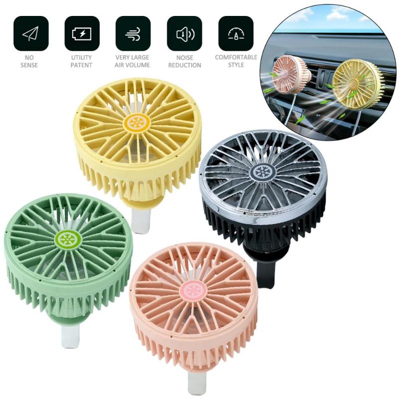 

5W Car Outlet Fan Silent Car Air Conditioner Rotating Cooling Fan Auto Backseat Vent Interior Accessories