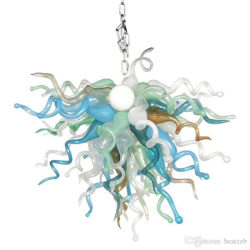 

Hotel Hall Hot Sale Murano Glass Pendant Lamps Custom Multicolor 20inches LED 100% Hand Blown Glass Chandeliers Lighting