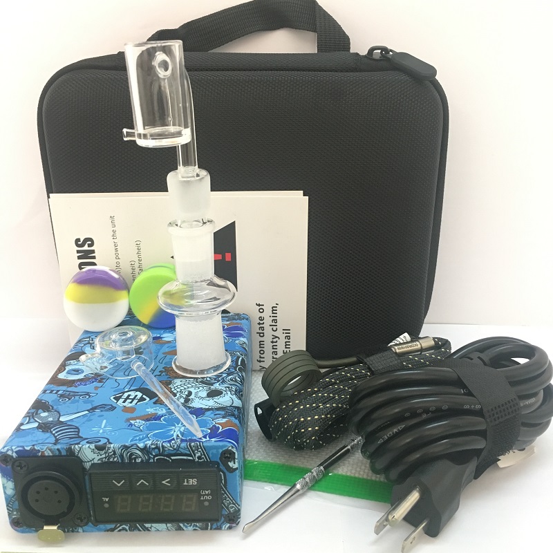 

Portable Titanium enail Electric dab nail PID Temperature Controller E Nail kit wax vaporizer Coil Heater E kit silicone pad