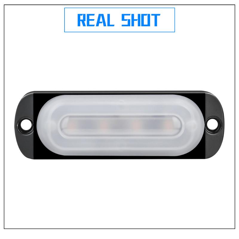 

1Pc 12-24V 4LED Car guide flashing Extremely sealed Ultra-thin Light truck side light Aluminum housing Side Marker Lamp