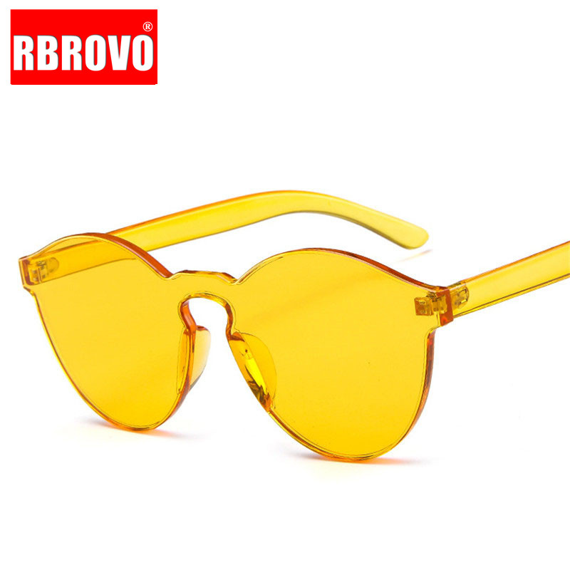 

RBROVO 2020 Cateye Sunglasses Women Round Brand Designer Glasses Men Candy Colors Glasses Vintage Lunette De Soleil Femme