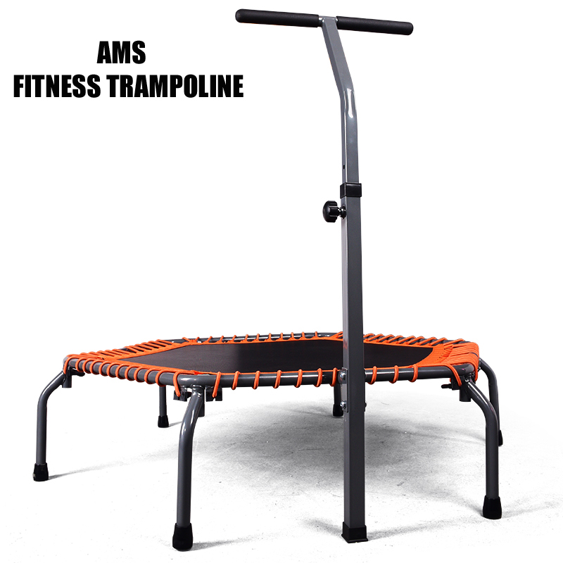 

55 Inch Fold Household Exercise Fitness Trampoline With Adjustable Handrail