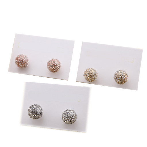 

New York Design Ear Stud Fashion Crystal Earrings Diamonds Pave Ball Earring Alloy Cheap Famous Fashion Jewelry