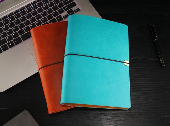 

HOT Free shipping Wholesales 2019 new business loose-leaf soft color PU strap notebook A5/A6 Notepad custom LOGO direct sales