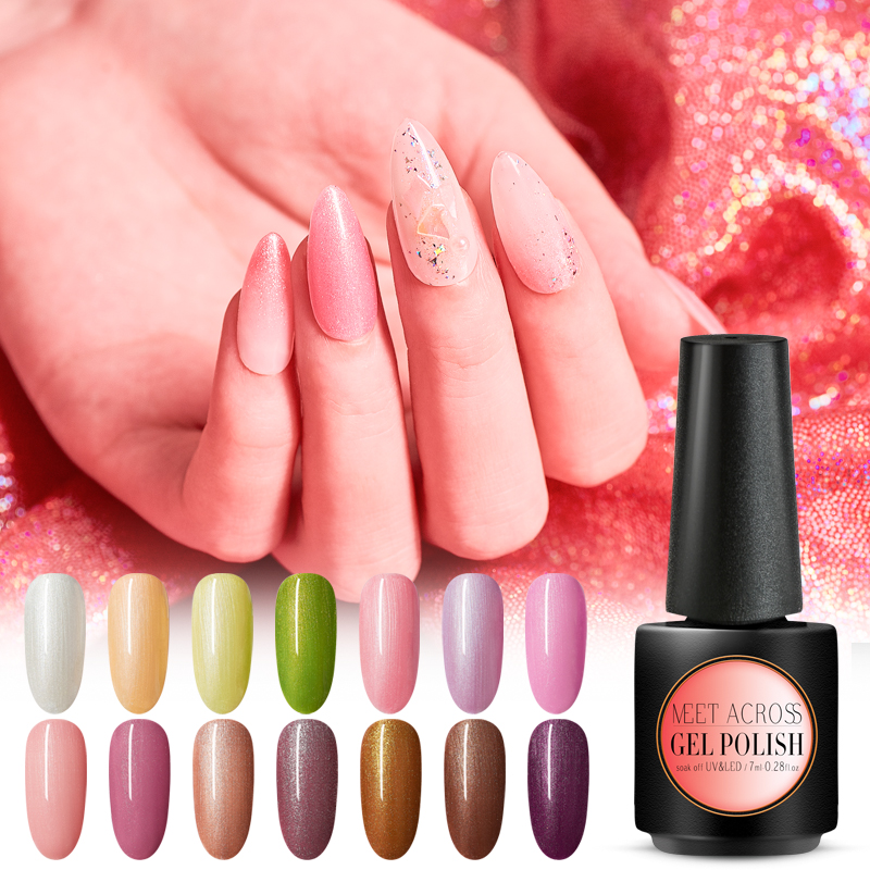 

MEET ACROSS 7ML Color Nail Gel Uv Led Gel Nail Art Varnish Hybrid Soak Off Lacquer Lucky Paint Polish, Tgs04648