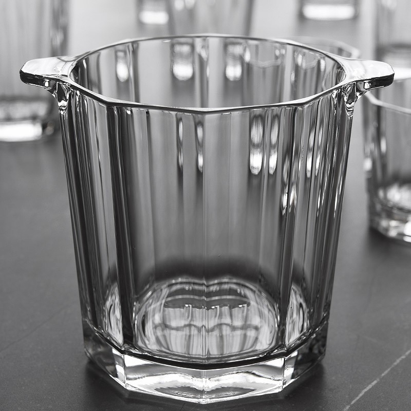 

European lead-free crystal glass ice bucket thickening bar champagne bucket ice with clip as the gift