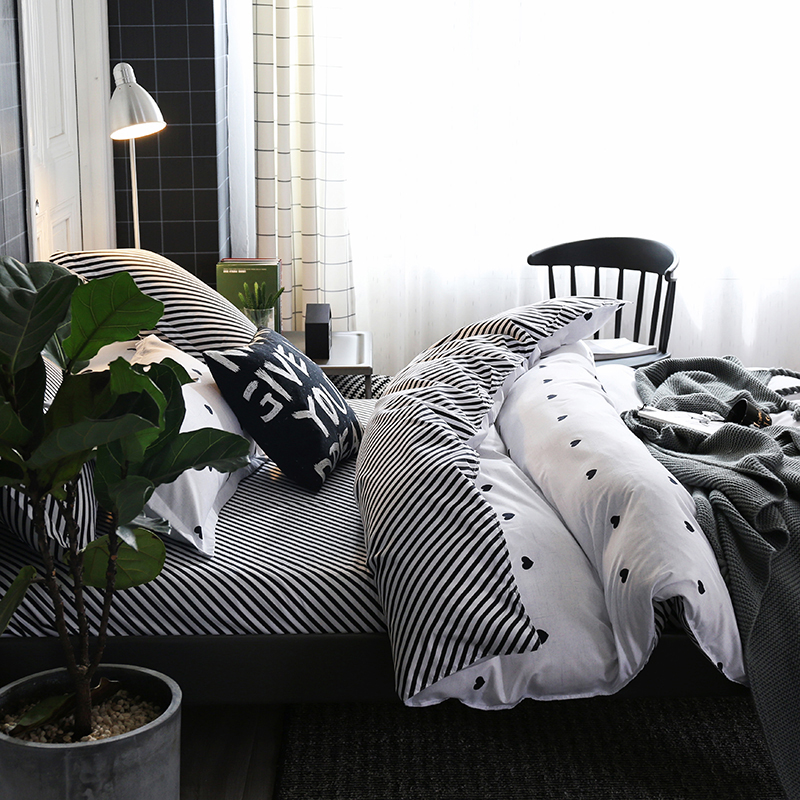 

Fashion Bedding Sets Bed Linen Simple Style Duvet Cover Flat Sheet Bedding Set Winter Full King Single Queen,bed set 2019, White