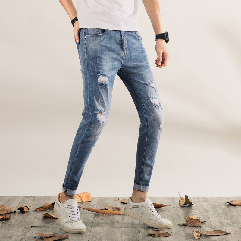 

Pants Autumn Sweatpants Streetwear Jeans Male Trousers Classic Skinny Denim Jeans For Men Slim Designer Casual Straight, As picture