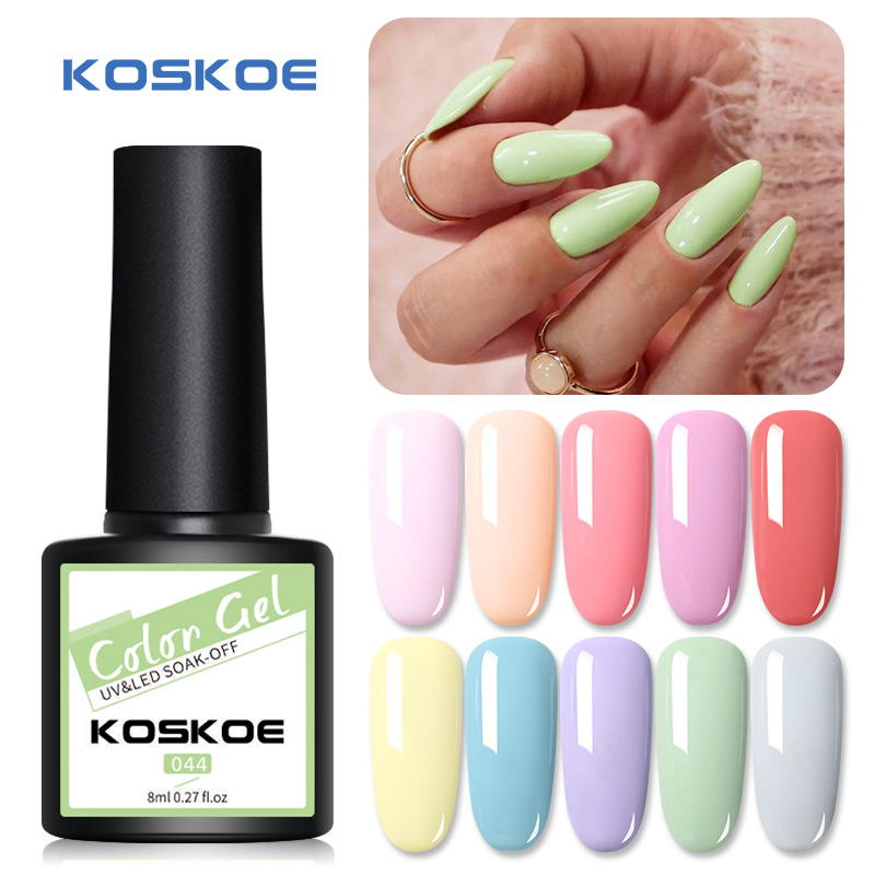 

KOSKOE Gel Nail Polish Hybrid Soak Off UV LED Nail Art Design for Manicure Pure Color DIY Health Gel Varnish Matte Top Coat, 14