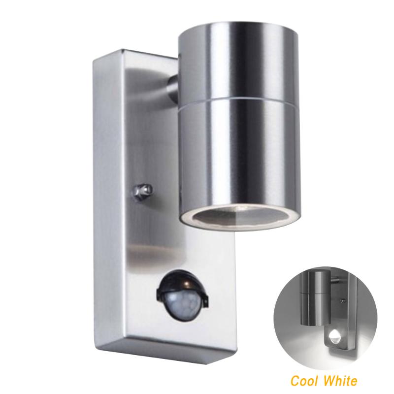 

Easy Install Waterproof Down Walkway Energy Saving Wall Light PIR Motion Sensor Stainless Steel Night Outdoor Yard Single Head