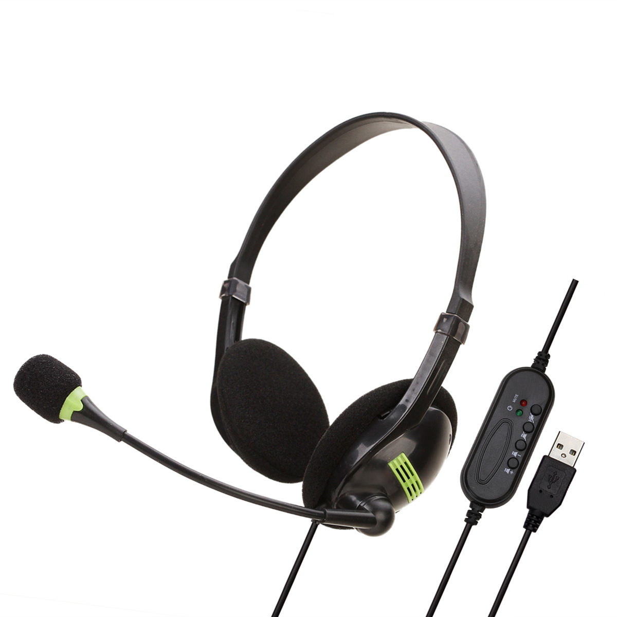 

USB Headset with Microphone Noise Cancelling Computer PC Headset Lightweight Wired Headphones for PC /Laptop/Mac/ School/Kids /Call Center, Black