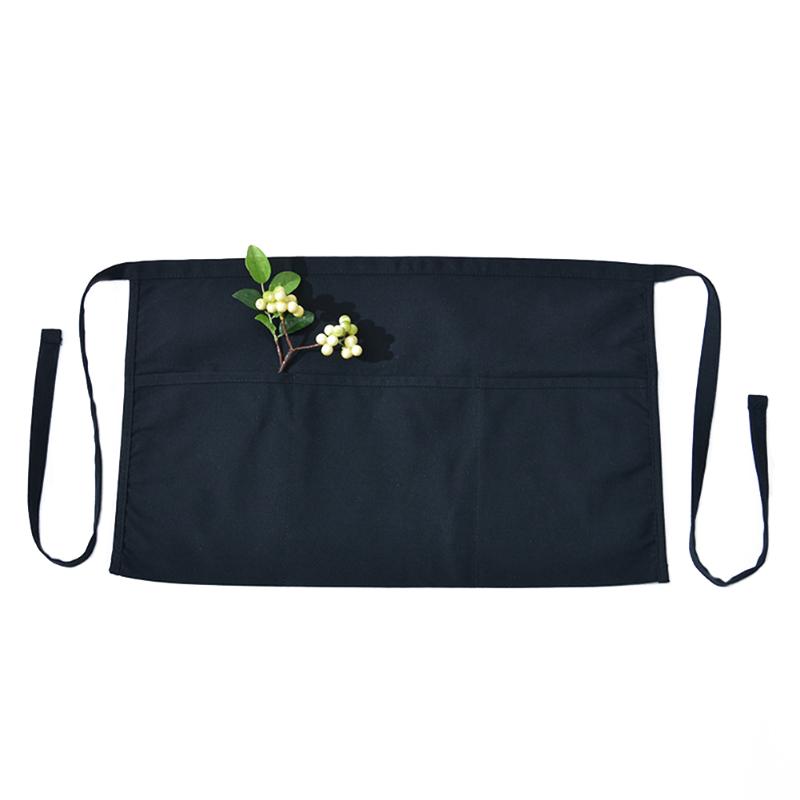 Chef Cotton Waterproof Bib Apron Anti-Oil Waist Half Short Restaurant Cooking Gardening-image-540787285