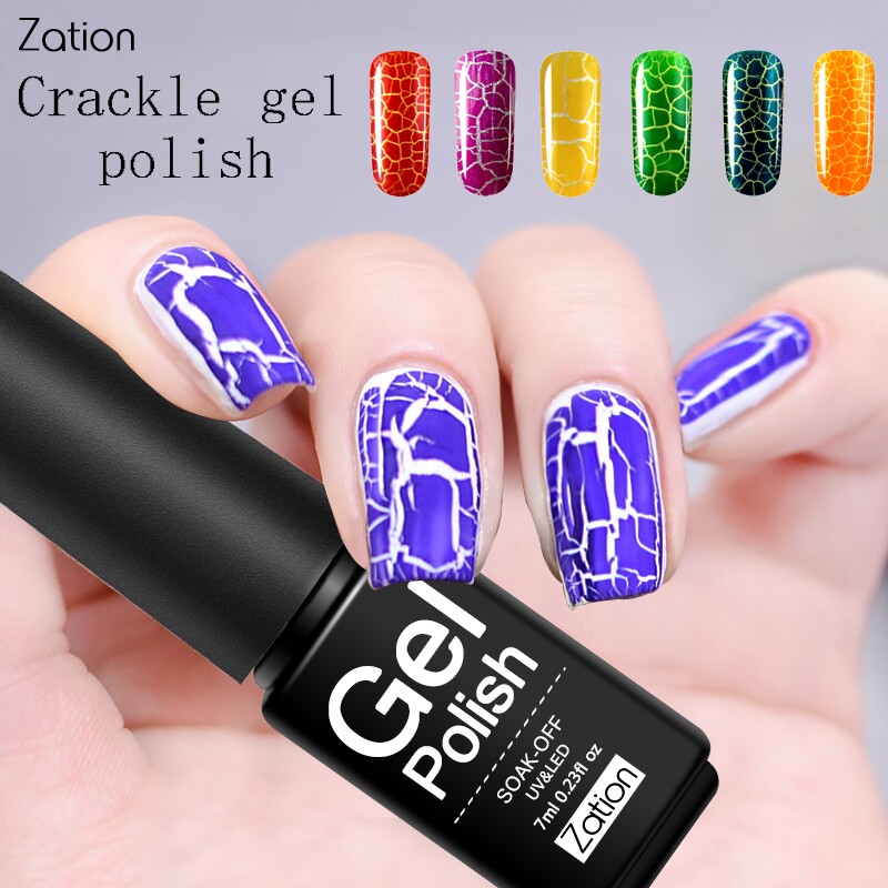 

Zation Crack Shatter Cracking Uv Nail Gel Polish Long Lasting Pattern Soak Off Hybrid Acrylic Glue Gel Varnish Nail Art Design, Fs001