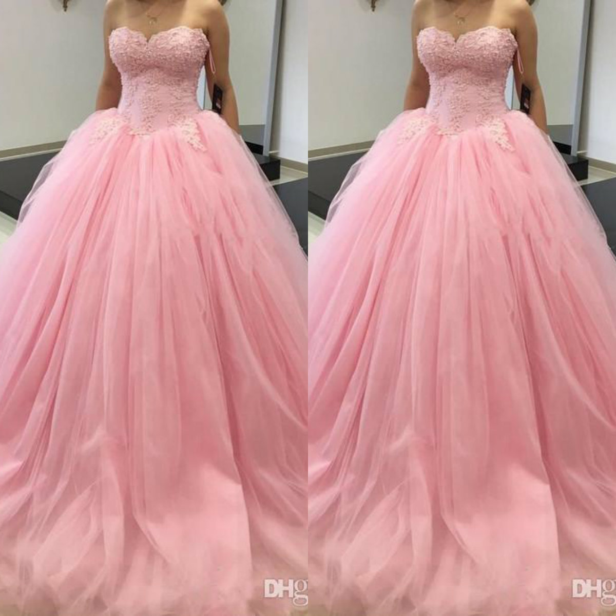 

Princess Ball Gown Sweet 16 Party Quinceanera Dresses Pink Tutu skirt Sweetheart Corset Ruffles Plus Size 2019 Girls Debutante Prom Dresses, Red