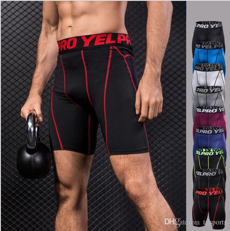 

new Running Shorts Men Quick Drying Training Crossfit Fitness Compression Gym Shorts Gym Mens Sport Compression Tights, As pic show