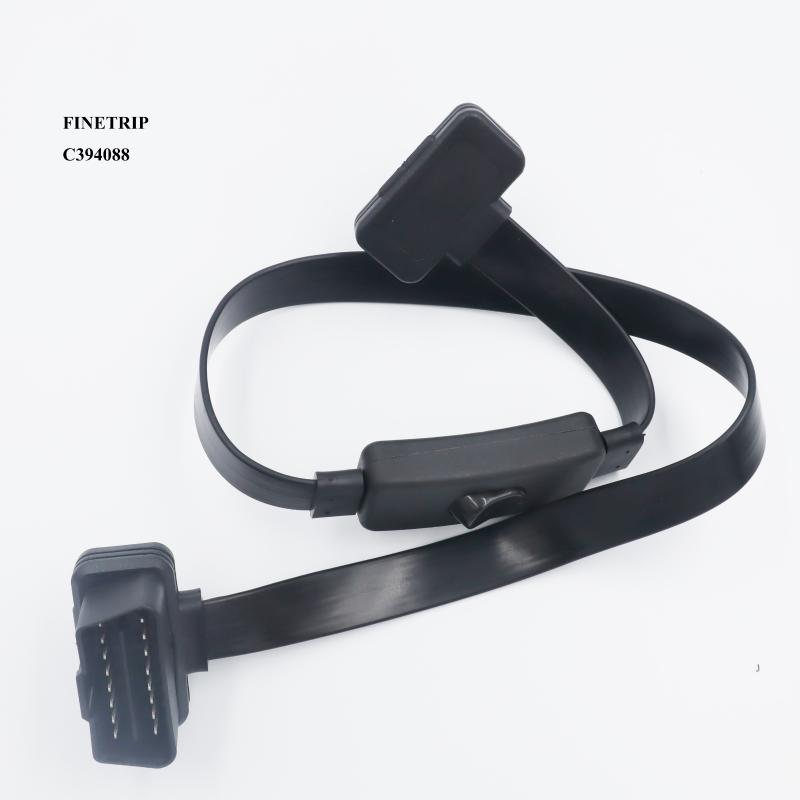 

FINETRIP 16 Pin M to F With Switch Car Universal OBD2 Cord Extension Cable Adapter Connector On/Off 60cm