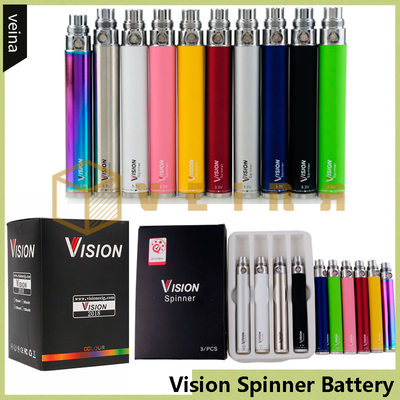 

Vision Spinner Battery 650/900/1100/1300mAh Ego Twist Variable Voltage VV Battery For CE4 510 Thread Nautilus Mini Protank 3 Atomizer