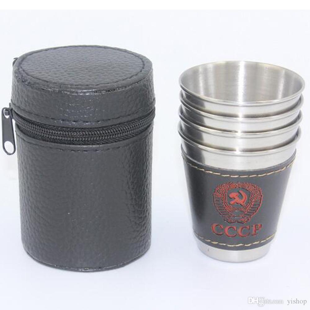 

Lot4pcs 70ml Stainless Steel Tumbler Shot Glasses Cups With 1 Cup Holder And 1 Bag Wine Beer Whiskey Mugs Outdoor Portable Travel Cup