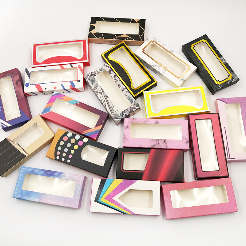 Boîte d'emballage pour cils, boîte en papier, Carton de couleur 25mm, boîte d'emballage Flash avec Logo personnalisé, vente en gros, nouvelle col