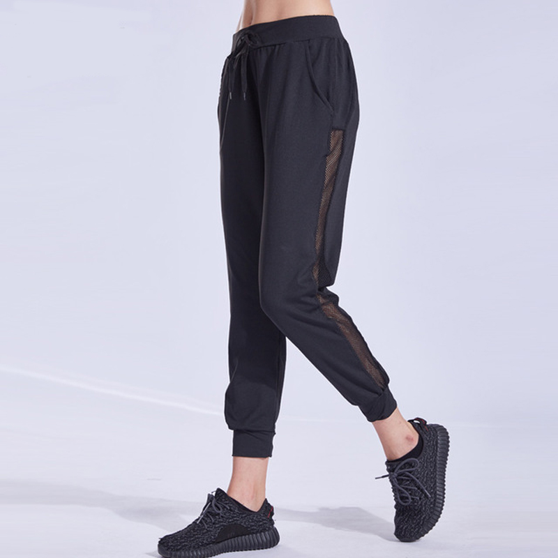 

Yoga Pants Sports Pants Women High Waist Loose Running Gym Ladies Quick Dry Patchwork Fitness Training Trousers Female, Black