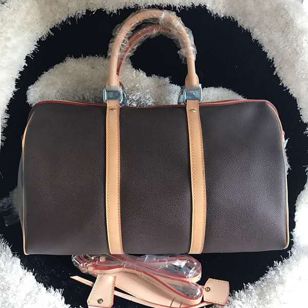 

Wholesale 45cm Large shoulder bag oxidation leather fashion famous travelling bag luxury handbags presbyopic boston messenger bag, Brown letter