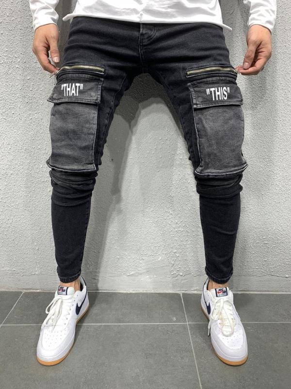 

This That Slim Fit Streetwear Men's Jeans, As pic