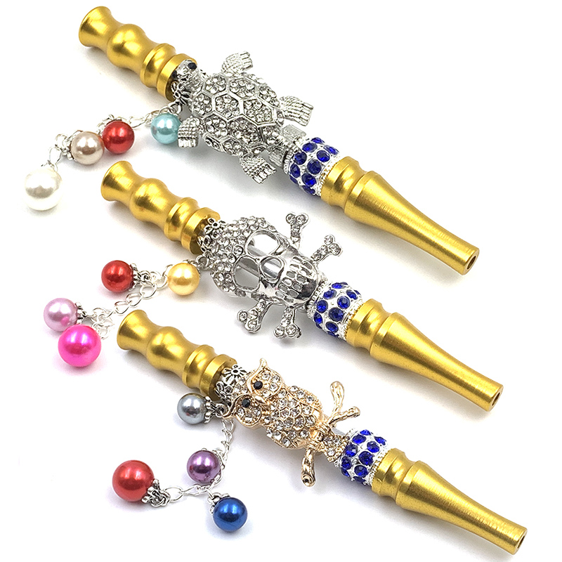 

Metal Mouth Tips for Hookah Shisha Smoking Aluminum Alloy Blunt Joint Holder Mouthpiece Drip Tip Sheesha Narghile with Bling-Bling Jewellery