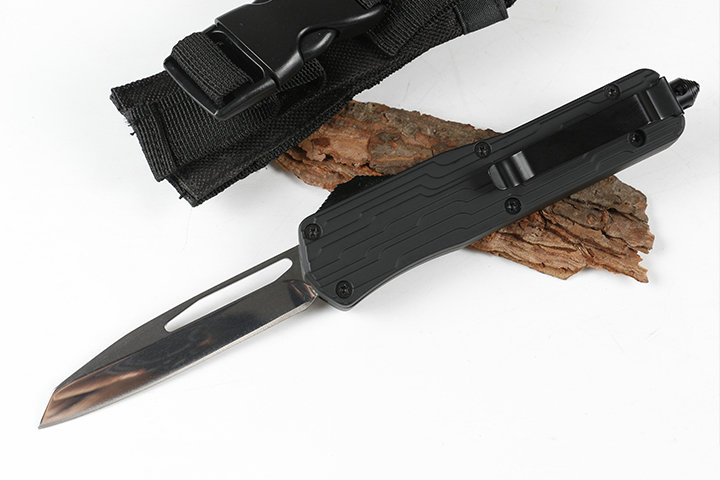 

Mic mirror Version UT85 E07 Double Action BM Automatic Knife Out The Front D2 Blade Outdoor Camping EDC Pocket Tactical Survival Auto Knives
