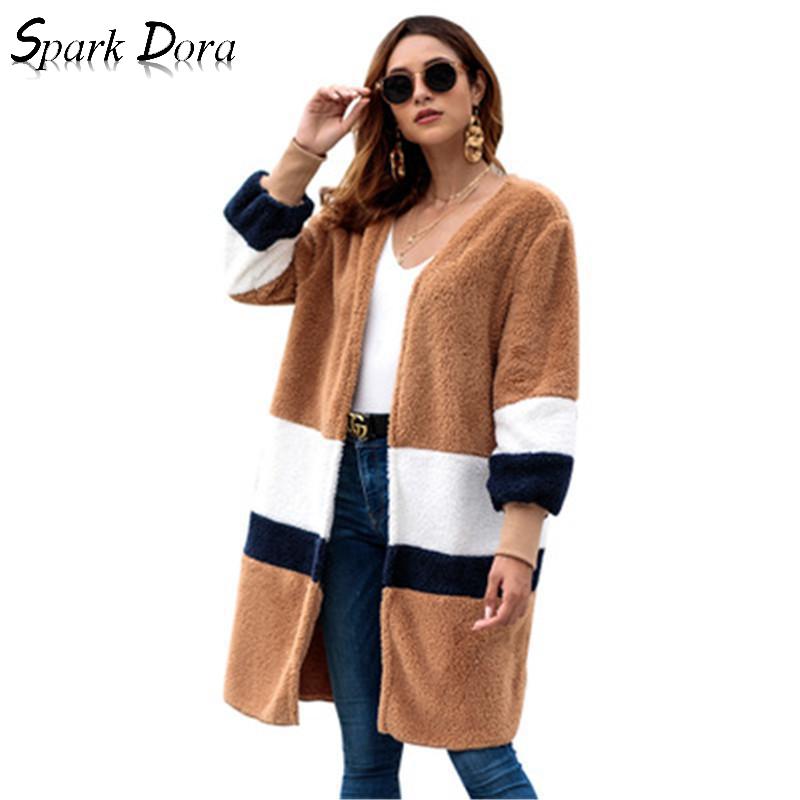 

TikTok Latest Trend Women Autumn Winter Long Coat Casual Fashion Jacket Outerwear Casual Streetwear Good Quality Woolen Overcoat, Blue