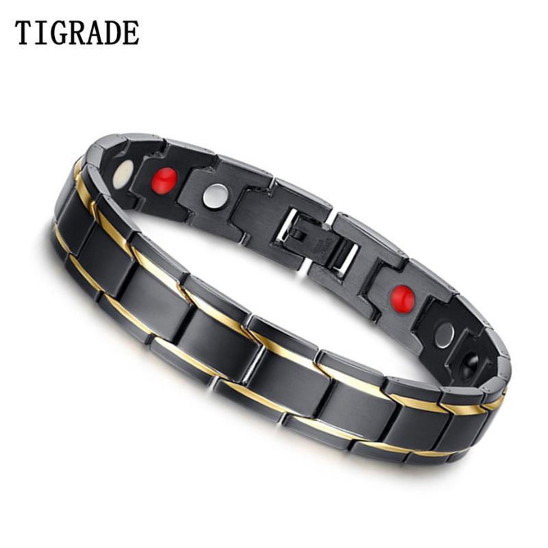 

Tigrade Mens Health Bracelet Energy 4 IN 1 Bangle for Arthritis Twisted Healthy Magnetic Bracelet for Men Power Therapy Magnets