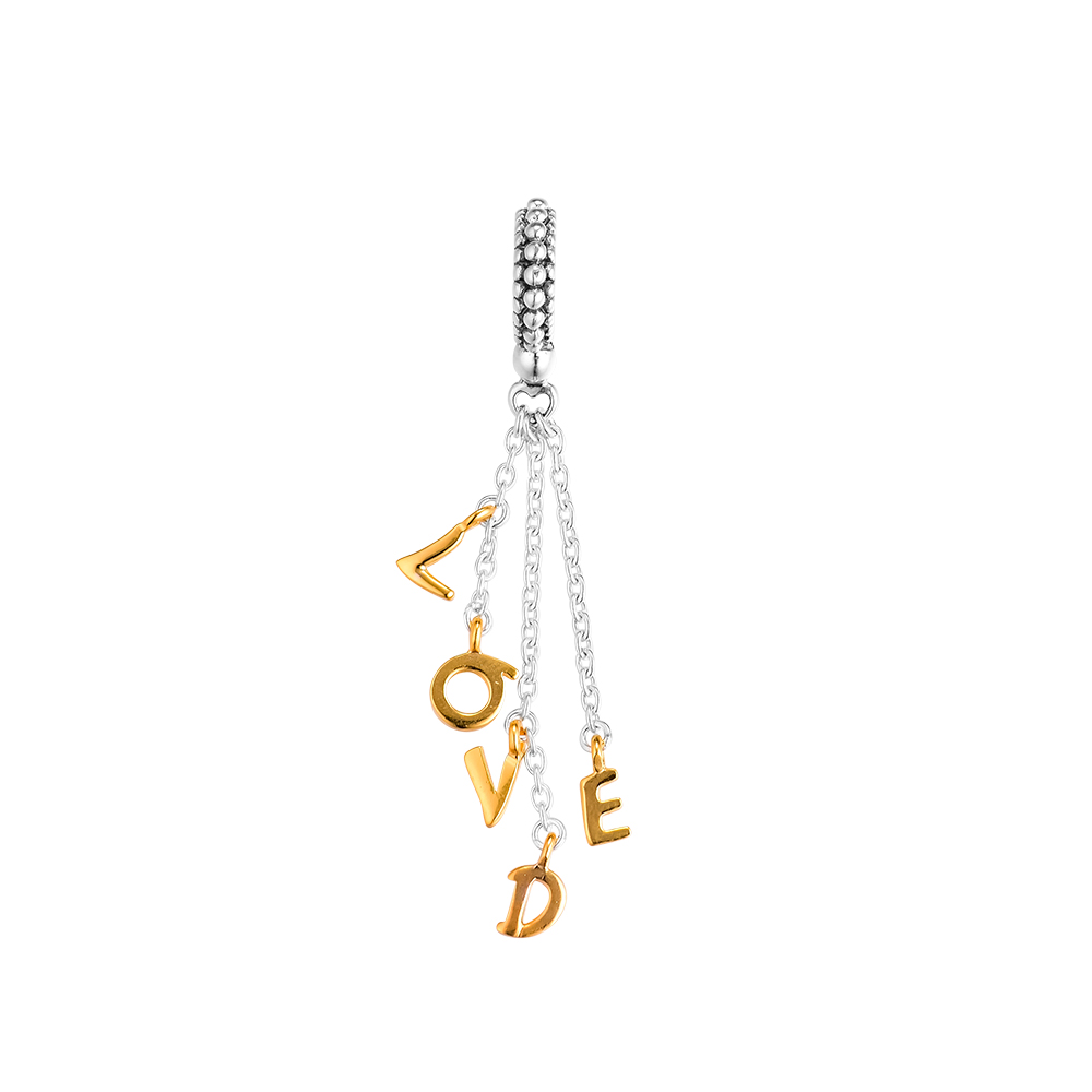 2019 Direct Selling 925 Sterling Silver Jewelry Beloved Script Luster Beading Charm Fits European Bracelets Necklace for Women Making-image-444307776