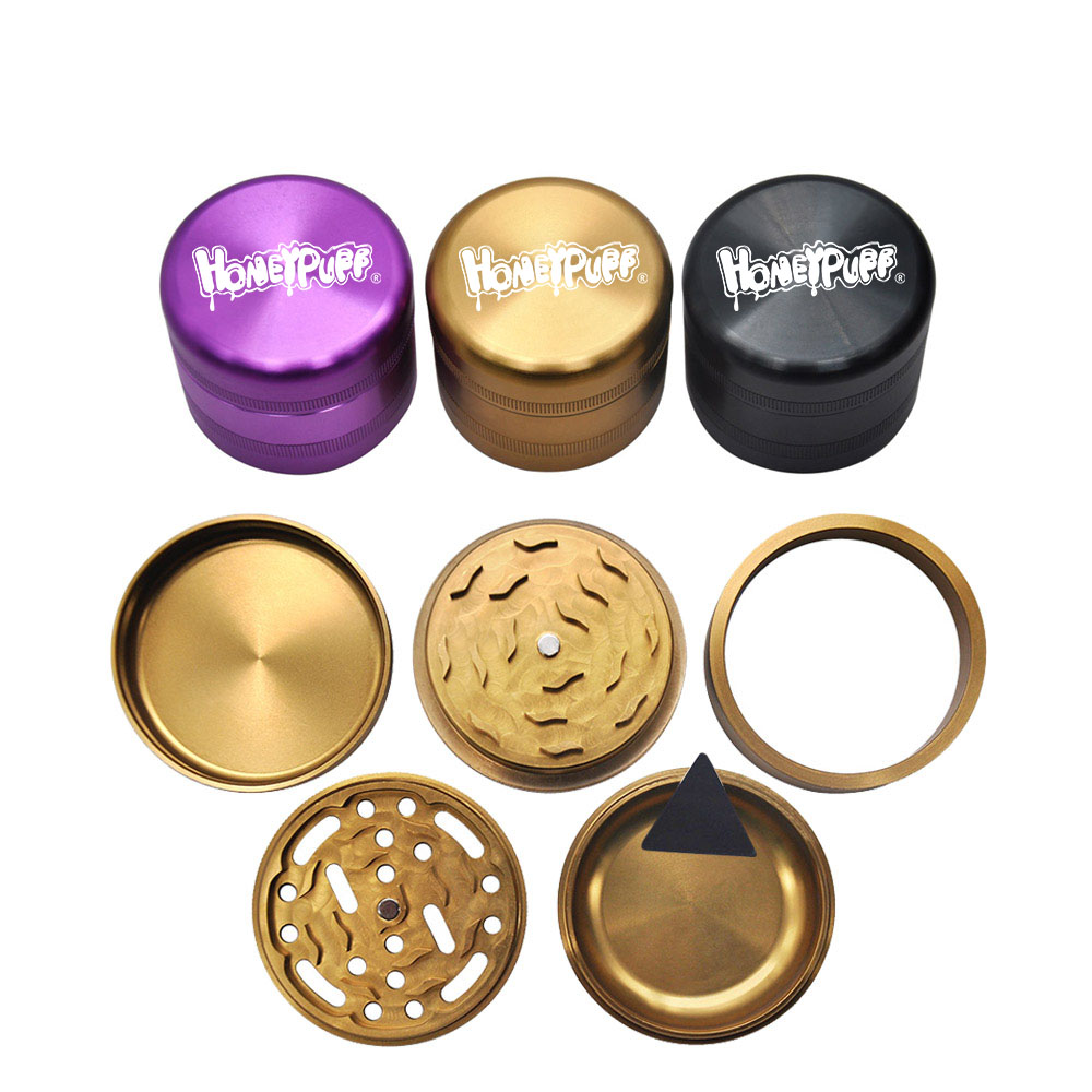 

Premium Air Craft Aluminum Metal Smoking Herb Grinder 63MM 4Parts Crusher CNC Diamond Teeth Heavy Tobacco Herbal Grinder Handle Muller