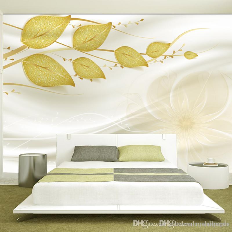 

Custom photo 3d wallpaper Non-woven Fabric mural wall Green vine space 3 d TV setting wall stripe green leaves wallpaper, As picture