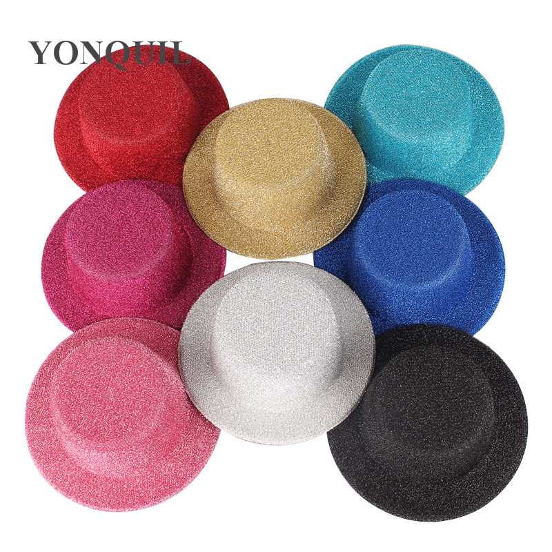 

8 Color avaliable 13CM blingbling fascinator base sequin millery base DIY wedding show hair accessories party hats craft MYQH008