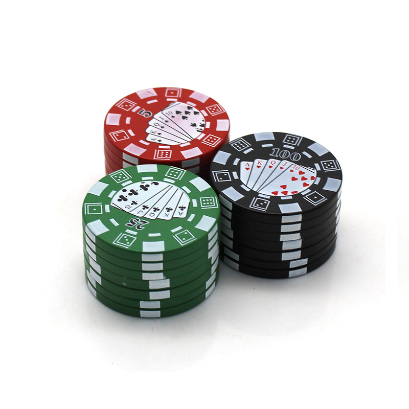 

Durable Poker Chip Smoking Crushers Four Level Circular Herb Grinders Plastic Smoke Grinder Tools 41*26mm Black Green Red Color 5 5ft E19