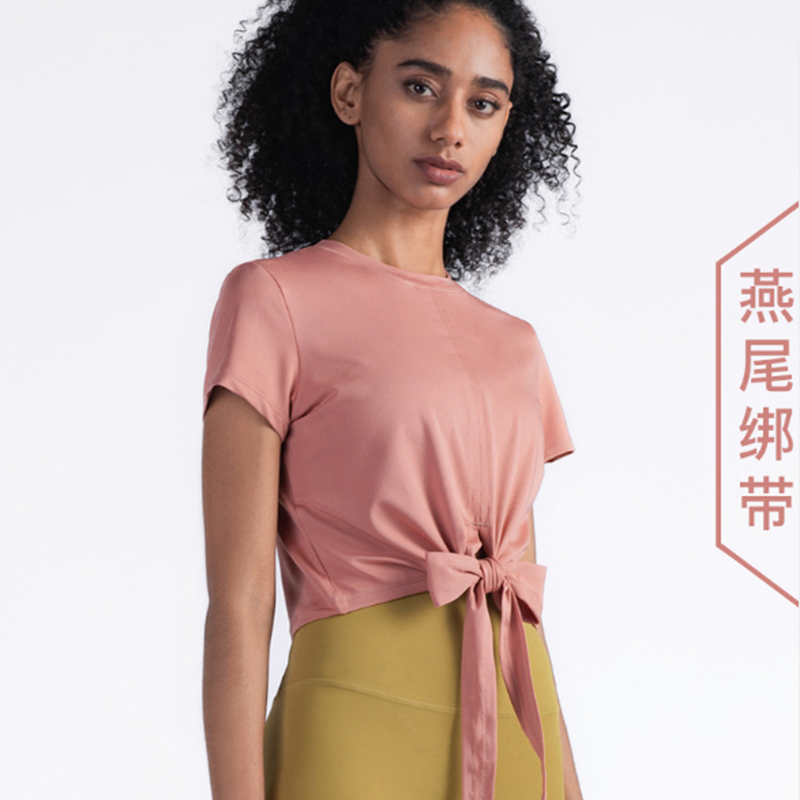 

Yoga Top Seamless Yoga Shirt Short Sleeve Crop Top Women Sport Shirt Gyms Women Gyms T-shirt, Red