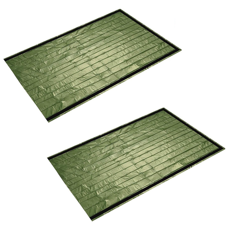 

2PCS Emergency Sleeping Bag Lightweight Compact Waterproof Thermal Blanket Multi-Use Gear for Outdoor Hiking Camping