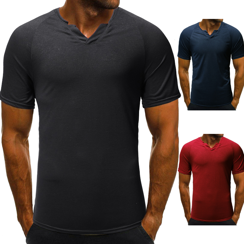 

Men's T-Shirts Summer Fashion Designer V Neck Short Sleeve Men Casual Hip Hop Plus Size M-2XL, Navy