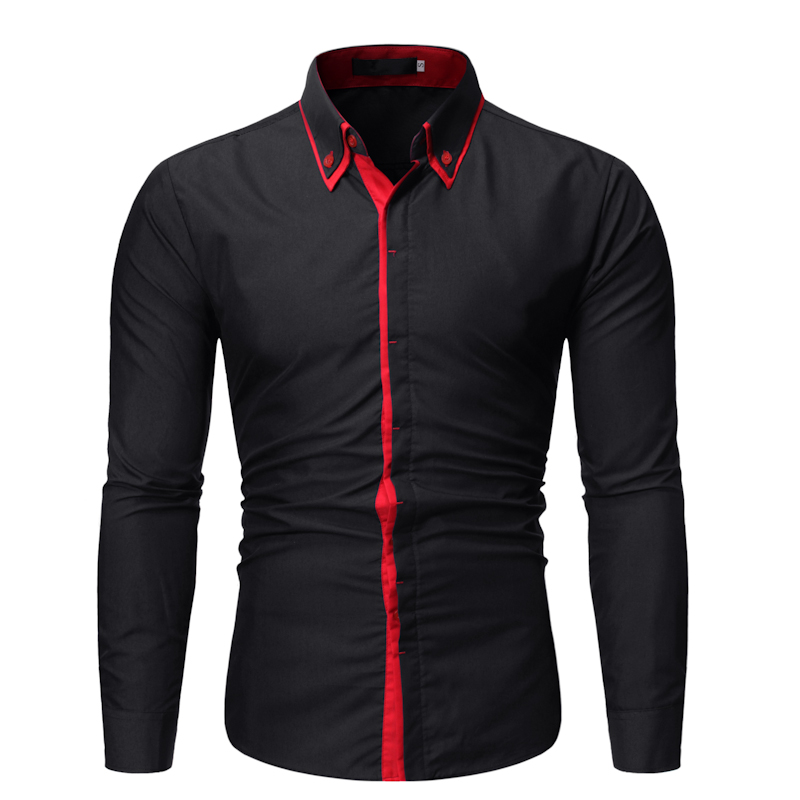 

Black Slim Fit Long Sleeve Shirt Men 2020 Brand New Mens Casual Button Down Dress Shirts Business Wedding Shirt Male Chemise XXL, Light gray