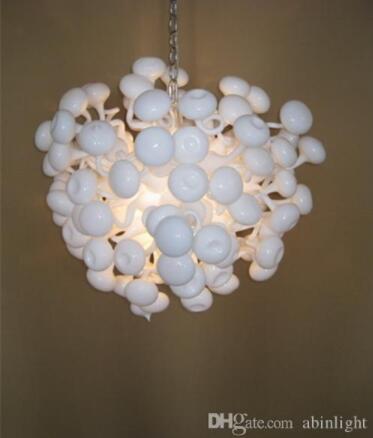 

Art Murano Chandeliers Wedding Decor Style Hand Blown Glass Small White Chandelier Light-LR055