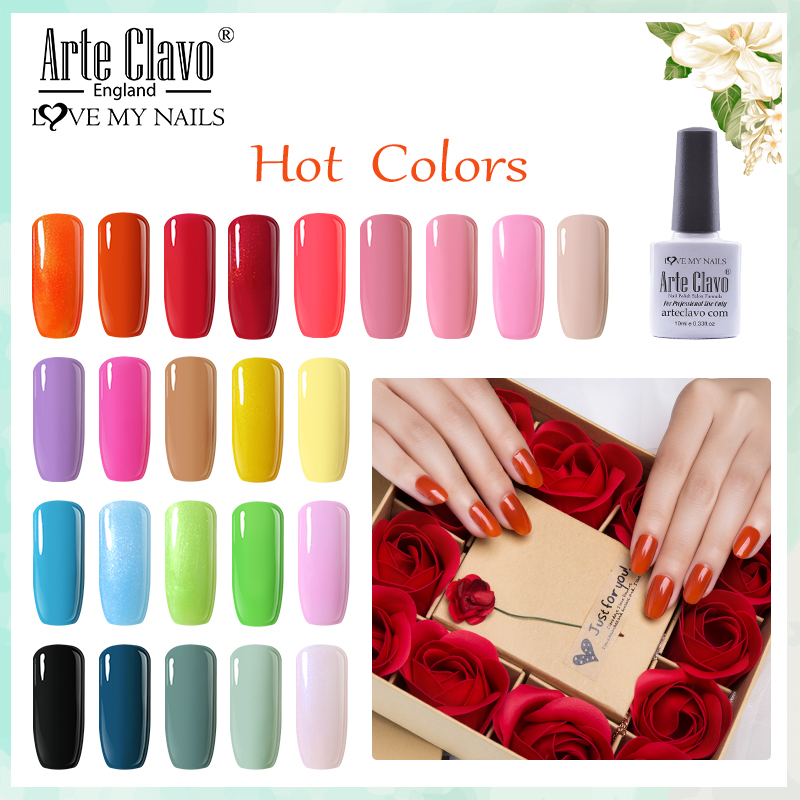 

Arte Clavo 10ml Gel Nail Polish Manicure For Nails Design UV LED Semi Permanent Lacquer Vernis Hybrid Primer Gel Polish, 90483