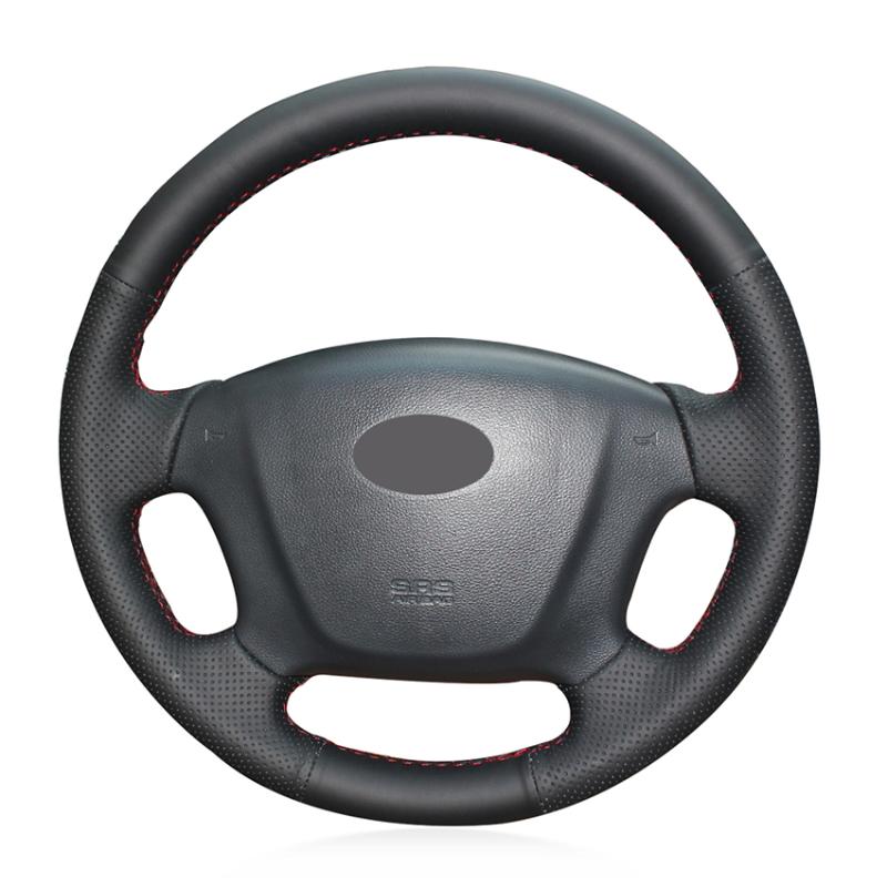 

Hand Sew Black Genuine Leather Car Steering Wheel Cover for Kia Carens 2007-2011 Rondo 2007-2010 Entourage 2007-2008