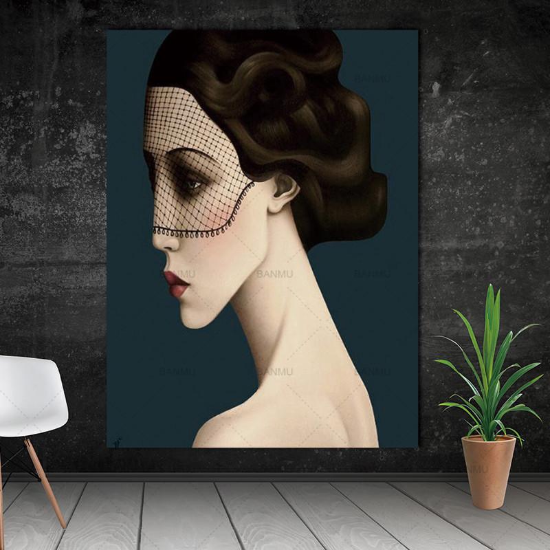 

High Quality Handpainted & HD Print Abstract Girl Portrait Art oil painting On Canvas Home Decor Wall Art Multi Sizes p148