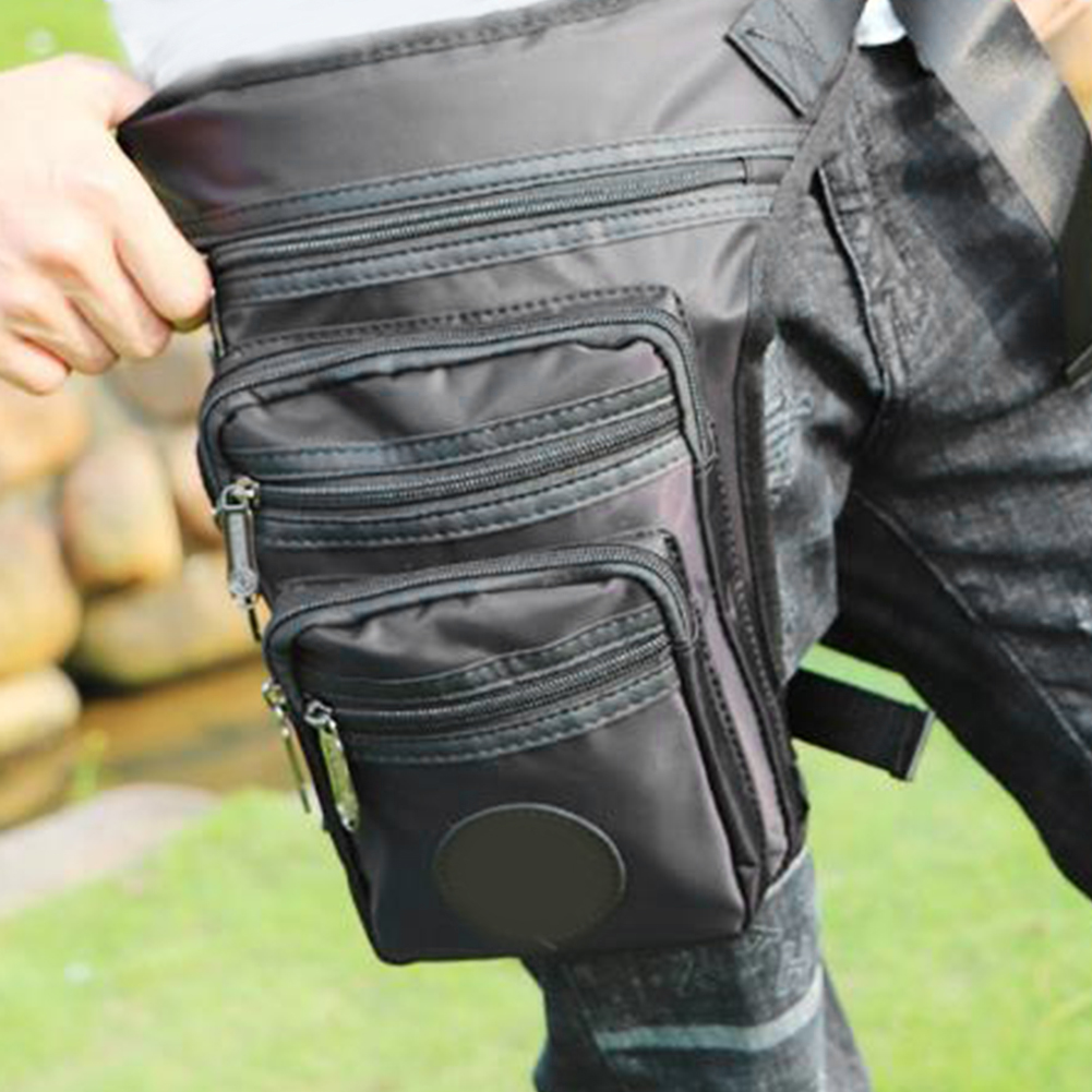 

Wholesale-Men Thigh Packet Elasticity Multifunctional Sport Outdoor Waterproof Double Layer Leg Bag Large Capacity Waist Pouch Running, As pic