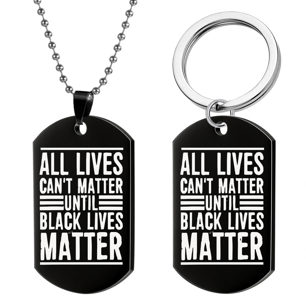 

Stainless Steel Keyrings Bag Charm Black Lives Matter Women Pendant Necklaces Keychain Ring Accessories Men Fashion BLM Car Key Chain Holder