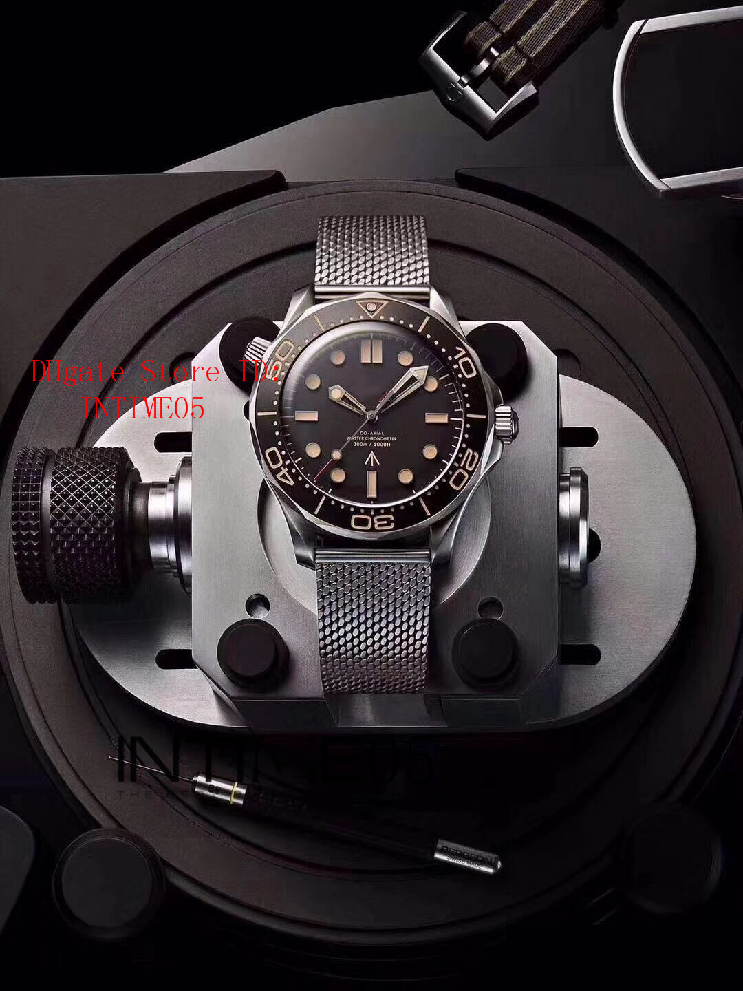 

New Diver 300M 007 James Bond No Time to Die Limited 210.90.42.20.01.001 42MM Black Dial Automatic Mens Watch Mesh Strap Watches, Only box no wathces