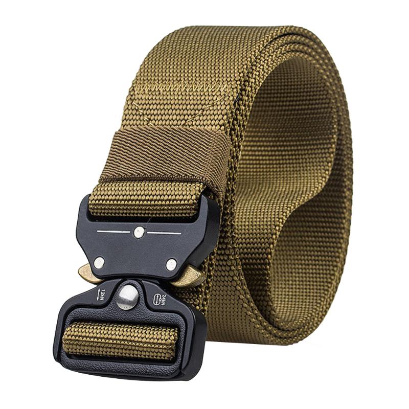 

Outdoor Training Accessories Waist Support Tactical Belt Front Buckle Nylon Fabric Adjustable Flexible Wear-resisting, Black
