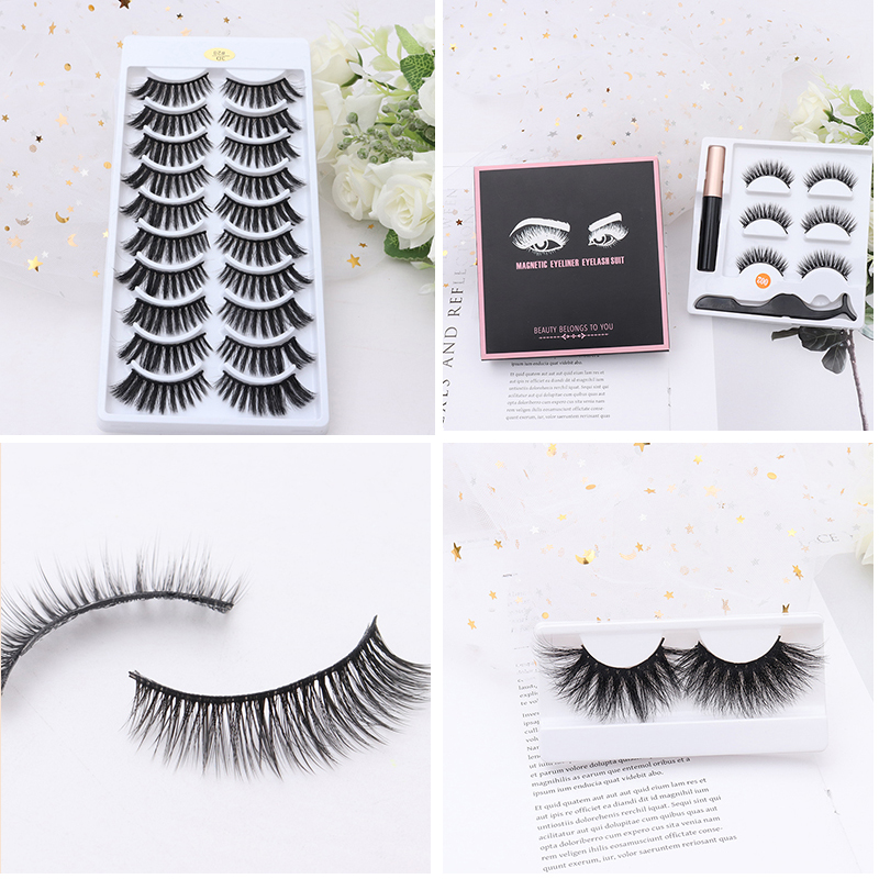 

2020 hotMagnetic Liquid Eyeliner 3 Pairs/Lot Long Mink Eyelashes Bulk Make Up Tools drop shipping